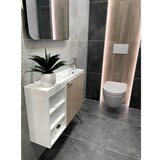 Sapho Stenska omarica brez umivalnika v hrastovem dekorju v naravni barvi 50x50 cm Latus Vi – | Shoptok.si
