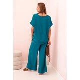Kesi Włoski Set with necklace blouse + pants light teal | shoptok.hr