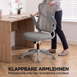  Ergonomska mrežasta uredska stolica okretna stolica s visokim naslonom sklopivi nasloni za ruke funkcija ljuljanja siva | shoptok.hr