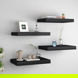 vidaXL Stenske police 4 kosi črne 40x23x3,8 cm MDF, (20765394) | Shoptok.si