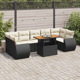  8-dijelni set vrtnih sofa od poliratana s jastucima crni Cijene