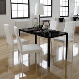 Furnova Pet Delni Komplet Pohištva z Jedilno Mizo Črne in Bele Barve, (21955491) | Shoptok.si