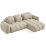 Makamii Svjetlo smeđa sklopiva/s prostorom za odlaganje kutna garnitura od bouclé tkanine (s desnim kutom/s ležaljkom) Pele – | shoptok.hr