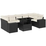  8-dijelni set vrtnih sofa od poliratana s jastucima crni Crna 100 x 55 x 73 cm | Shoptok.si