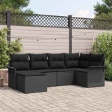  Sjedeća garnitura za vrt 6 kom. Crna poliratan 242,5 x 132,5 x 69 cm | shoptok.hr