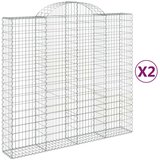 Lučne gabionske košare 2 kom 200x50x180/200cm pocinčano željezo | shoptok.hr