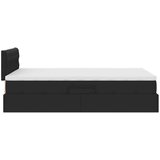  Krevet s prostorom za pohranu s LED-om Crna 120 x 190 cm Baršun | shoptok.hr
