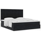 vidaXL Otomanski posteljni okvir z vzmetnicami črn 160x200 cm žamet | Shoptok.si