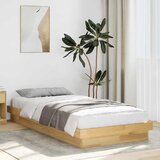Maison Chic Posteljni okvir - Enojna postelja - Postelja za odrasle brez vzmetnice 75x190 cm masivni les hrast-J11016, (21768515) | Shoptok.si