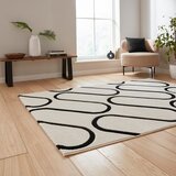 Catherine Lansfield Crno-bijeli tepih 120x170 cm Linear Curve – | shoptok.hr