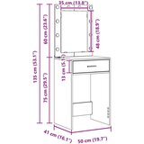  Set toaletnog stola od 3 dijela s LED - Siva boja betona konstruirano drvo | shoptok.hr