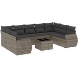 Maison Chic Seti vrtnega pohištva - Vrtna garnitura - Vrtni pohištvo set 10-delna z blazinami siv poli ratan, (21811997) | Shoptok.si