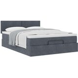 vidaXL Otomanski posteljni okvir z vzmetnico siv 140x190 cm žamet | Shoptok.si