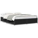 Okvir kreveta crni 140 x 200 cm od konstruiranog drva i metala | shoptok.hr
