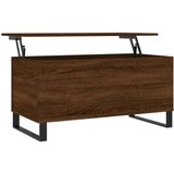 vidaXL Klubska mizica rjavi hrast 90x44,5x45 cm inženirski les | Shoptok.si