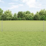 vidaXL varjena žična ograja z 22 u stebrički srebrna 0.5x50 m jeklo | Shoptok.si