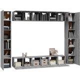  10-dijelni set TV ormarića sivog sonome konstruirano drvo - Sivi hrast sonoma 10 60 cm | shoptok.hr