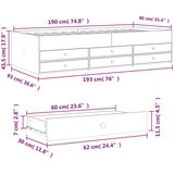 vidaXL Dnevni krevet s ladicama boja dimljenog hrasta 90x190 cm drveni | shoptok.hr