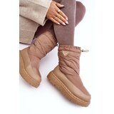 Boto Women's snow boots on thick sole in dark beige Lureta | Shoptok.si