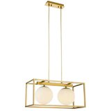  Viseča svetilka v zlati barvi s steklenim in kovinskim senčilom Avelin – | Shoptok.si