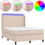  The Living Store Box spring postelja z vzmetnico LED kapučino 140x190 cm - Box Spring Postelja, (21499466) | Shoptok.si
