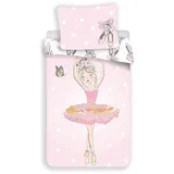 Ružičasta pamučna dječja posteljina za krevet za jednu osobu 140x200 cm Ballerina –