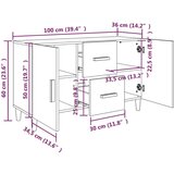  Komoda črno 100x36x60 cm inženirski les, (20654118) | Shoptok.si