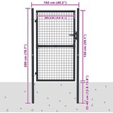  Vrtna vrata od mrežastog čelika 100x150 cm, siva | shoptok.hr