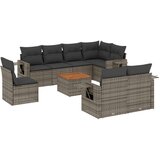  9-dijelni set vrtnih sofa od poliratana s jastucima sivi | shoptok.hr