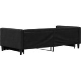  Dnevni krevet na razvlačenje crni 90 x 190 cm od tkanine | shoptok.hr