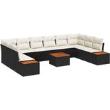  Set od 11 dijelova vrtnih kauča s jastučićima crni poli ratan akacija | shoptok.hr