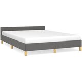 The Living Store Posteljni okvir brez vzmetnice temno siv 140x200 cm tkanina - Posteljni Okvir Z Vzglavjem, (21531359) | Shoptok.si