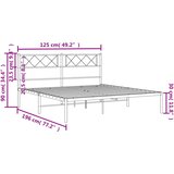  Metalni okvir za krevet s uzglavljem crni 120x190 cm | shoptok.hr