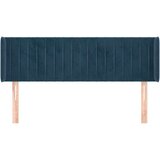  Vzglavje z ušesi temno modro 147x16x78/88 cm žamet, (20954497) | Shoptok.si