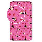 Jerry Fabrics Rožnata napenjalna bombažna otroška rjuha 90x200 cm Minnie "Hearts" – | Shoptok.si