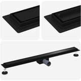  2 u 1 odvod za tuš Crna 90 cm Nehrđajući čelik 304 | shoptok.hr