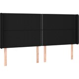 Maison Chic posteljno vzglavje - vzglavna omarica - nočna omarica z ušesi črno 203x16x118/128 cm blago, (21710604) | Shoptok.si