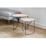 LIND DNA Kovinska klubska mizica v naravni barvi 44x50 cm Curve L Wood – | Shoptok.si