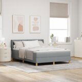  Krevet sa oprugom s jastukom svjetlosive boje 160x200 cm | shoptok.hr