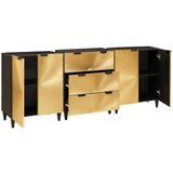 Ormarić Komoda 3 pcs Crna i zlatna 60 x 33 x 75 cm | shoptok.hr