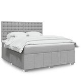 vidaXL Box spring postelja z vzmetnico svetlo siva 180x200 cm blago | Shoptok.si