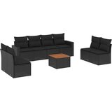  9-dijelni set vrtnih sofa s jastucima crni od poliratana Crna 66 x 62 x 69 cm | Shoptok.si