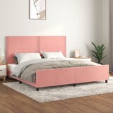  Okvir za krevet s uzglavljem ružičasti 200x200 cm baršunasti | shoptok.hr