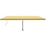  Prostostoječa avtomatska tenda 600x350 cm rumena/bela, (20728728) | Shoptok.si