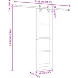 vidaXL Komplet drsnih vrat s kompletom za opremo 61x198,5 cm iz trdnega borovega lesa, Notranja vrata z steklom 'ORKDAL'61x198,5x4 cm iz trdnega borovega lesa | Shoptok.si