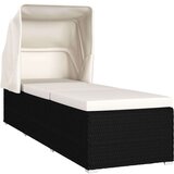 In Ležalnik s streho in blazino poli ratan kremno bel | Shoptok.si