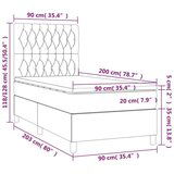  Box spring postelja z vzmetnico črna 90x200 cm blago, (20792149) | Shoptok.si