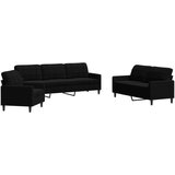  3-dijelni set sofa s jastucima crni baršunasti | shoptok.hr