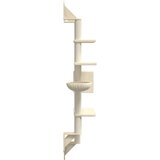  Zidna penjalica za mačke sa stupom za grebanje krem 180 cm | shoptok.hr