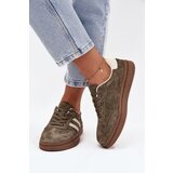 EVENTO Women's Suede Sneakers on Platform Dark Green Sylviona | shoptok.hr